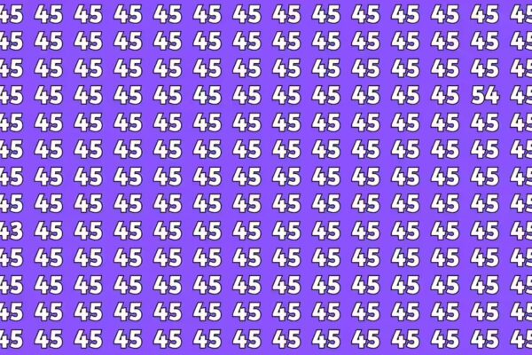 Optical Trick: Spot the Upside-Down 54 and 43 Hidden Among 45s in Only 7 Seconds